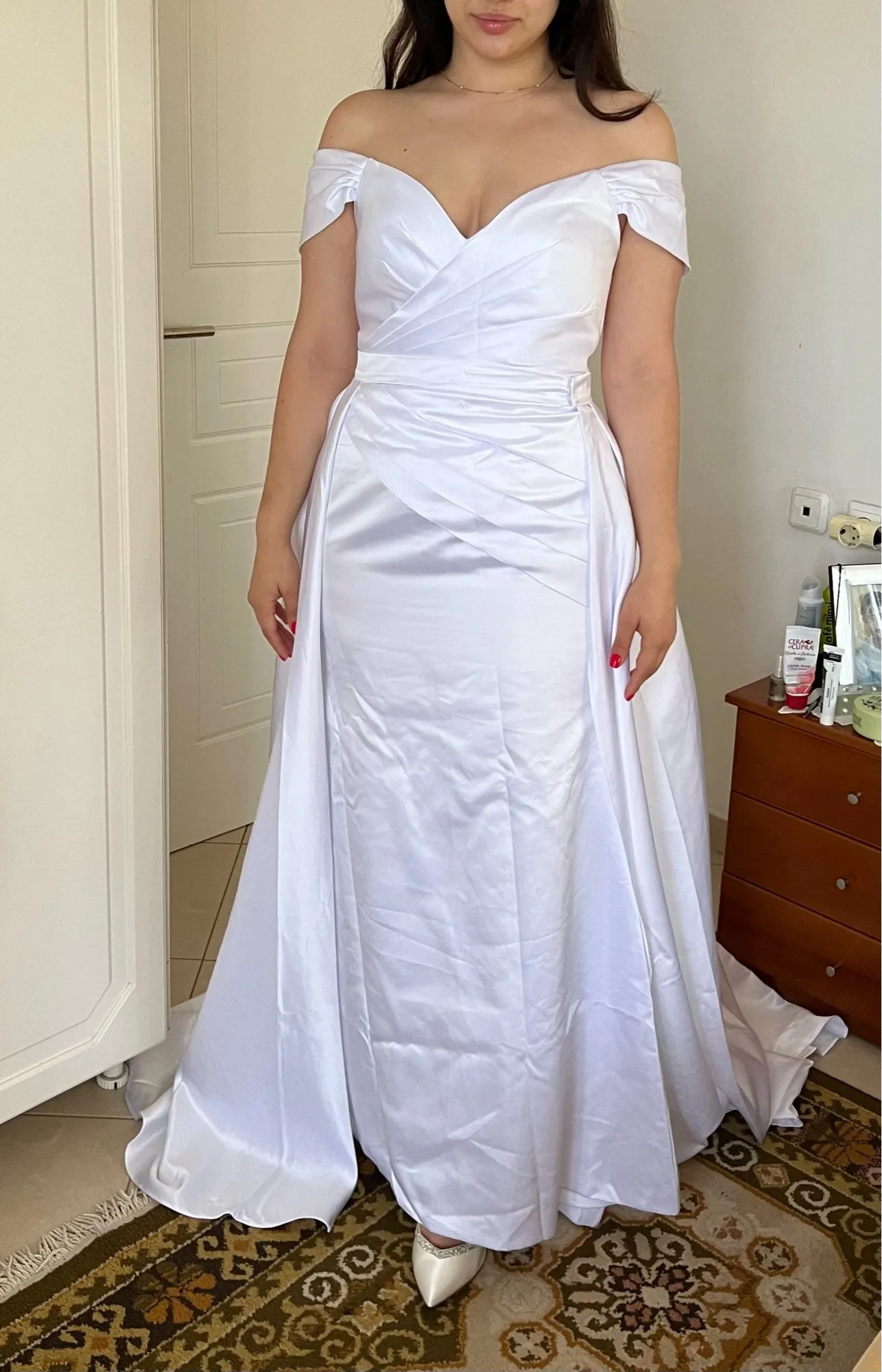 Elegant Simple Satin Mermaid & Train Wedding Gown Set All Sizes/Colors