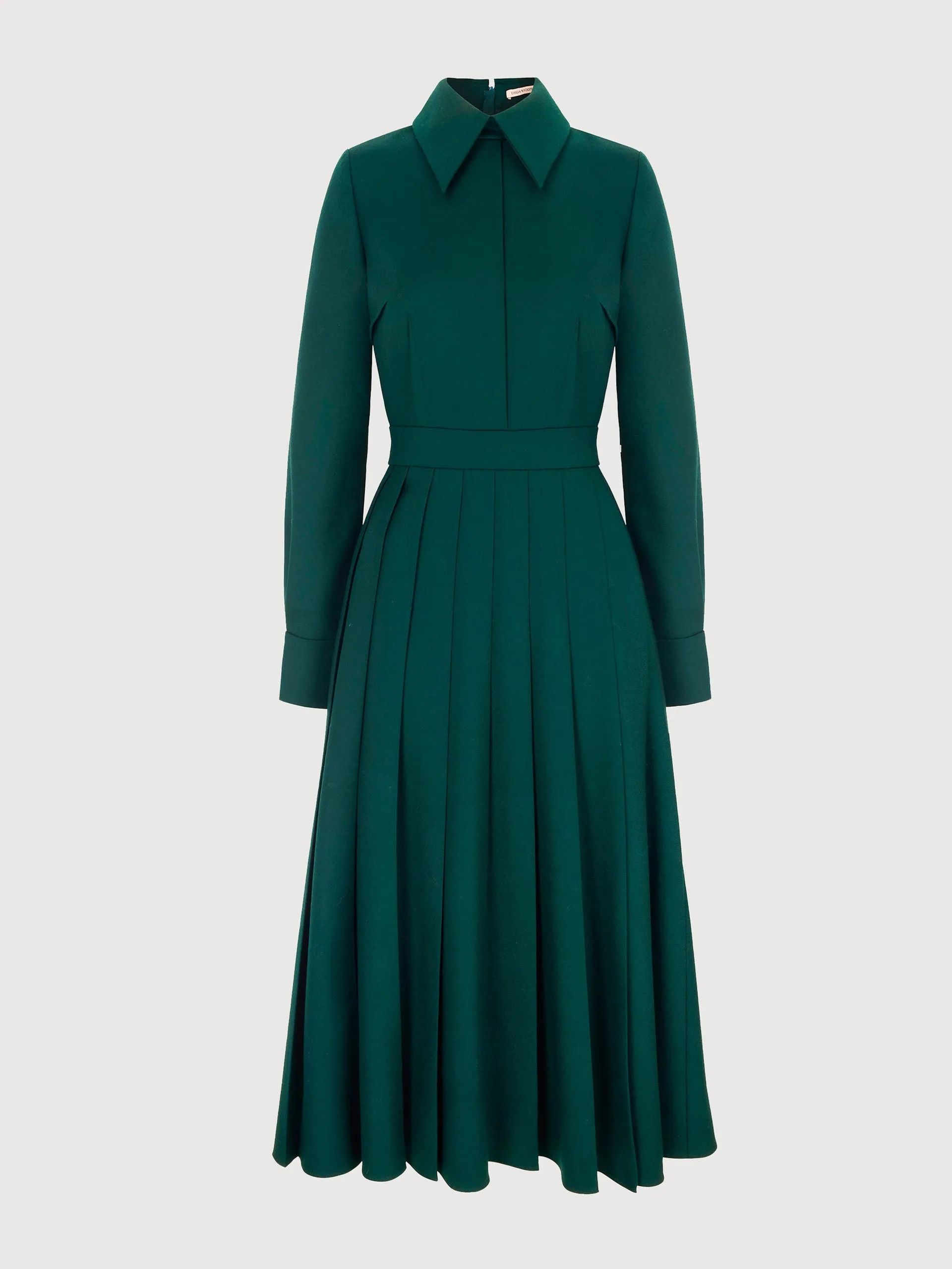 Emerald green flanella Maram shirt dress