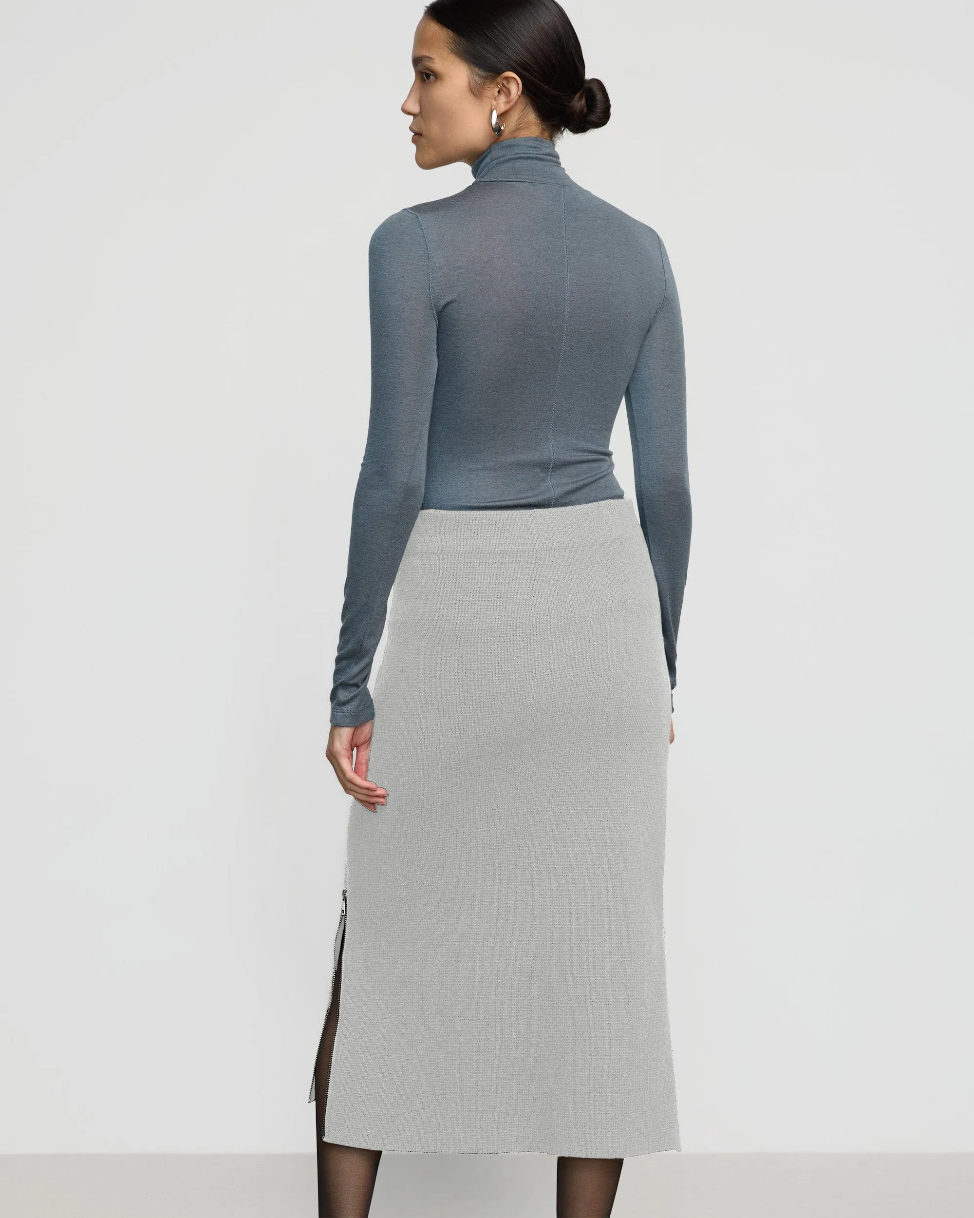 Esti Side-Zip Organic Cotton-Wool Skirt