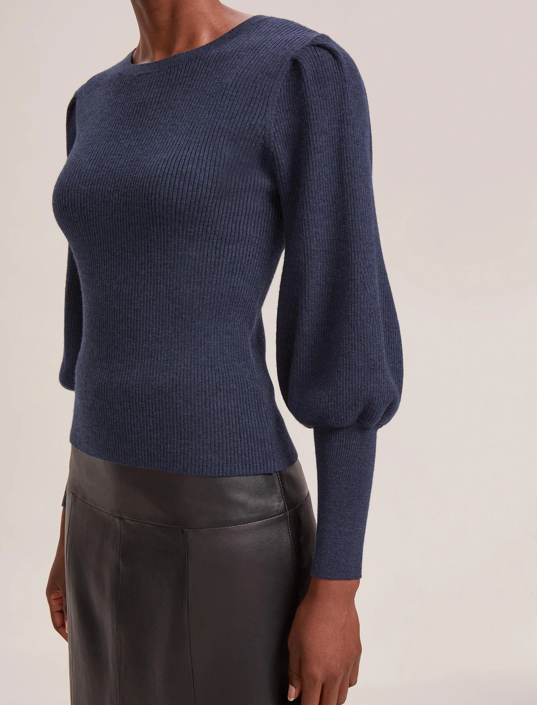 Eva Wool Crew Neck Jumper - Denim Blue