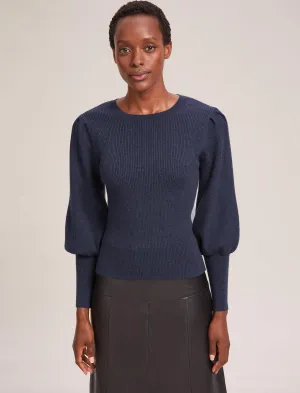 Eva Wool Crew Neck Jumper - Denim Blue