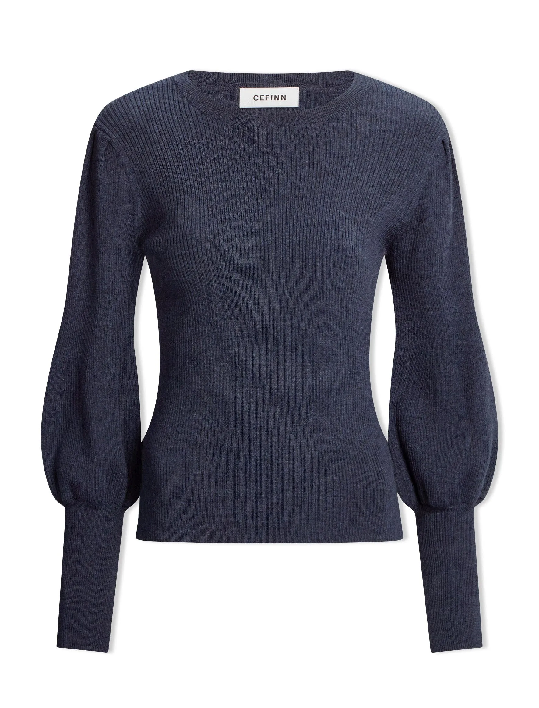 Eva Wool Crew Neck Jumper - Denim Blue