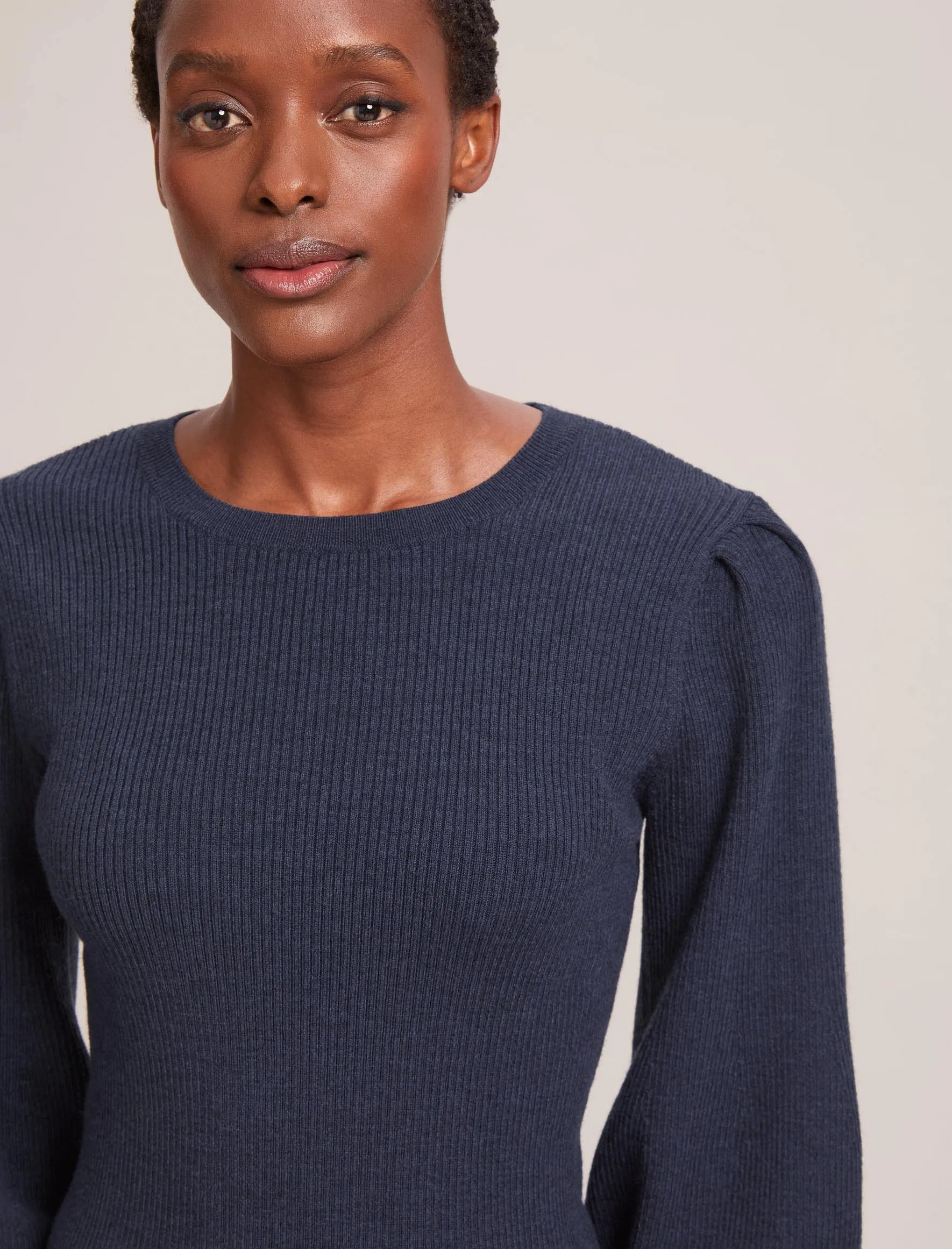 Eva Wool Crew Neck Jumper - Denim Blue