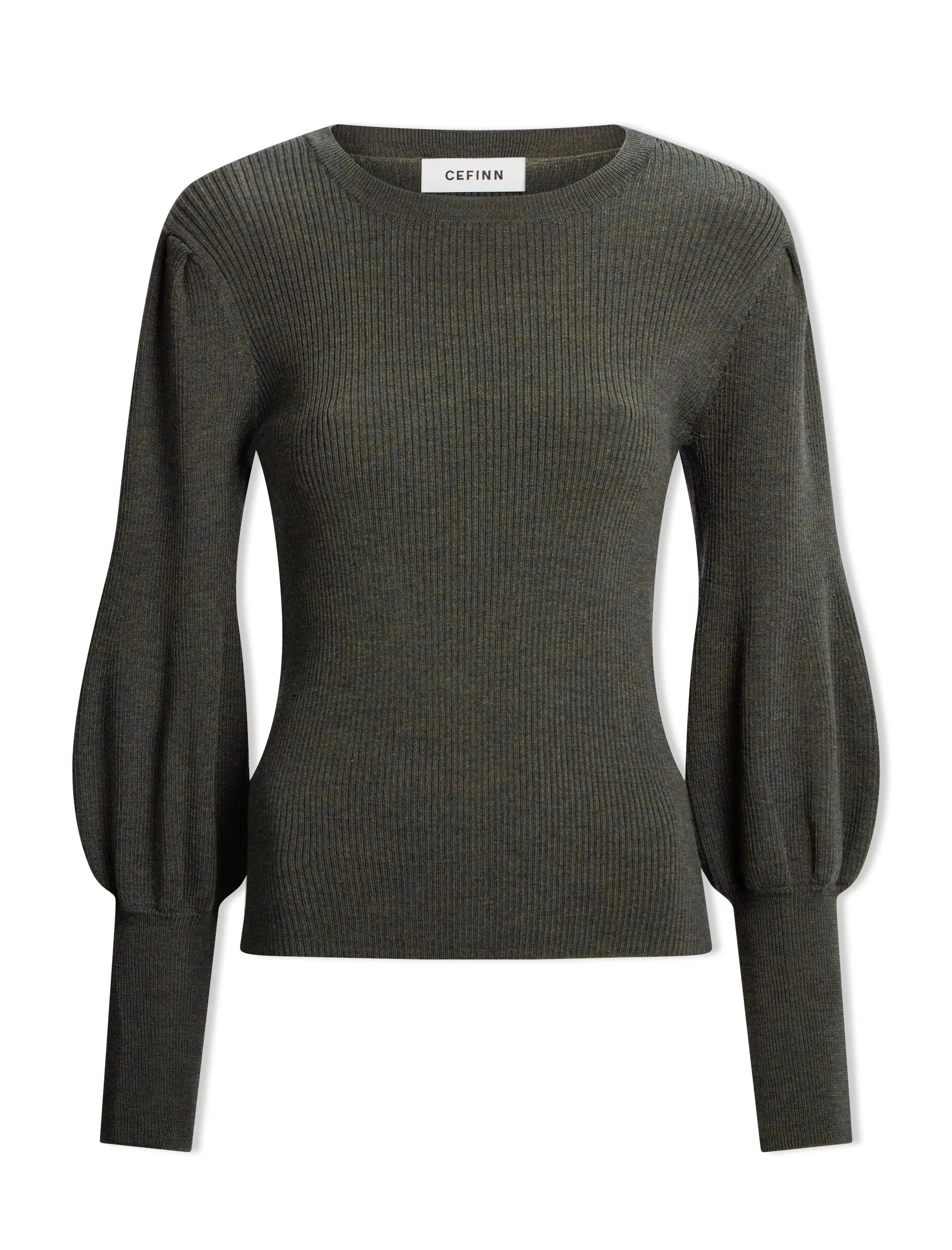 Eva Wool Crew Neck Jumper - Khaki