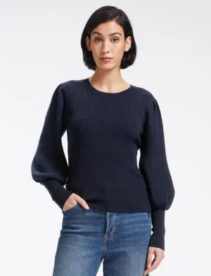 Eva Wool Crew Neck Jumper - Navy