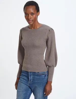 Eva Wool Crew Neck Jumper - Taupe