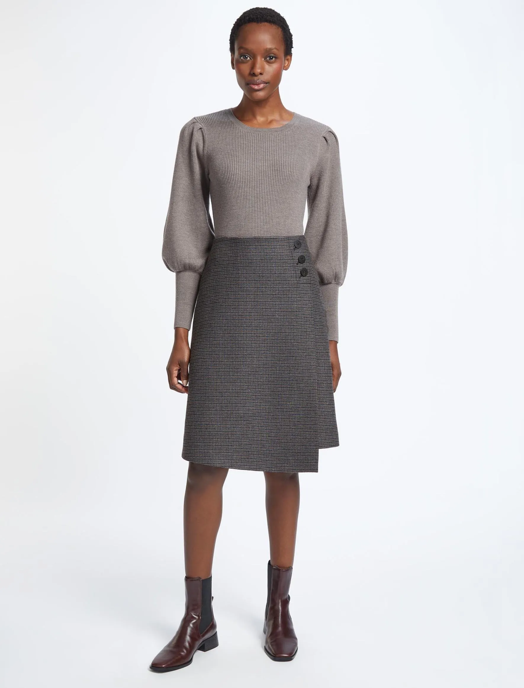 Eva Wool Crew Neck Jumper - Taupe