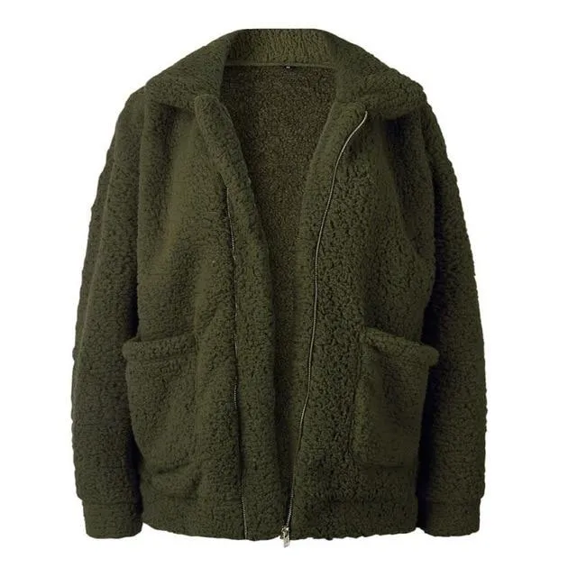 Faux Lambswool Oversize Hairy Jacket