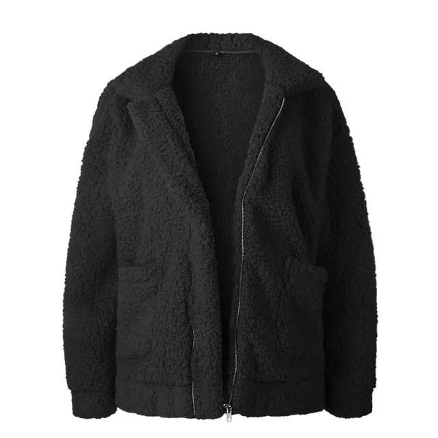 Faux Lambswool Oversize Hairy Jacket