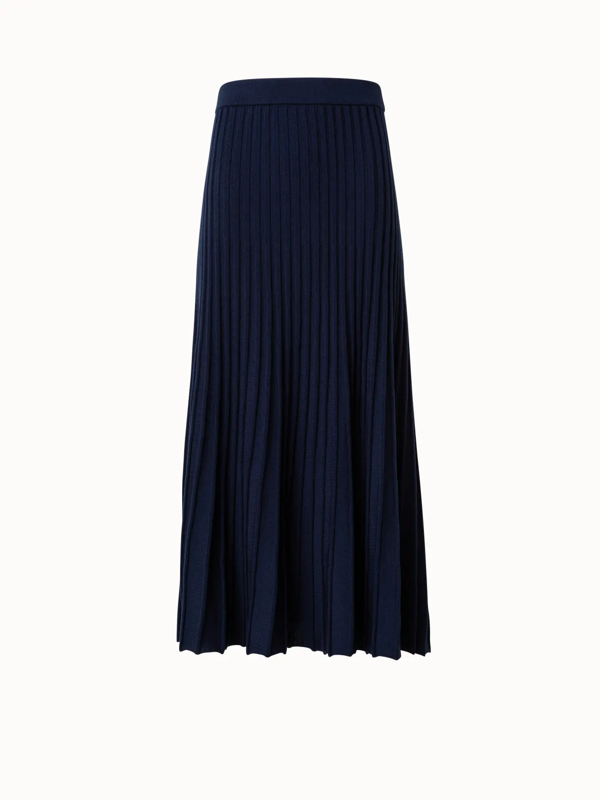 Flared Merino Knit Skirt in Ribbed Wool