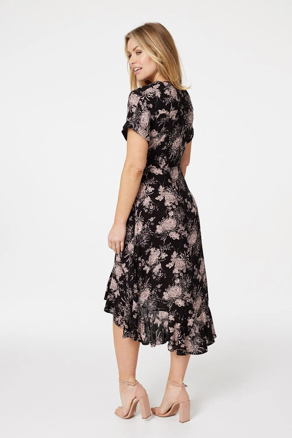 Floral High Low Midi Dress