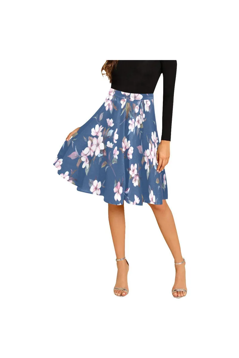 Floral Melete Pleated Midi Skirt