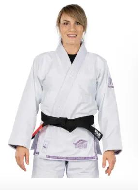 FUJI Suparaito Pearl Weave Womens BJJ Gi - White/Purple