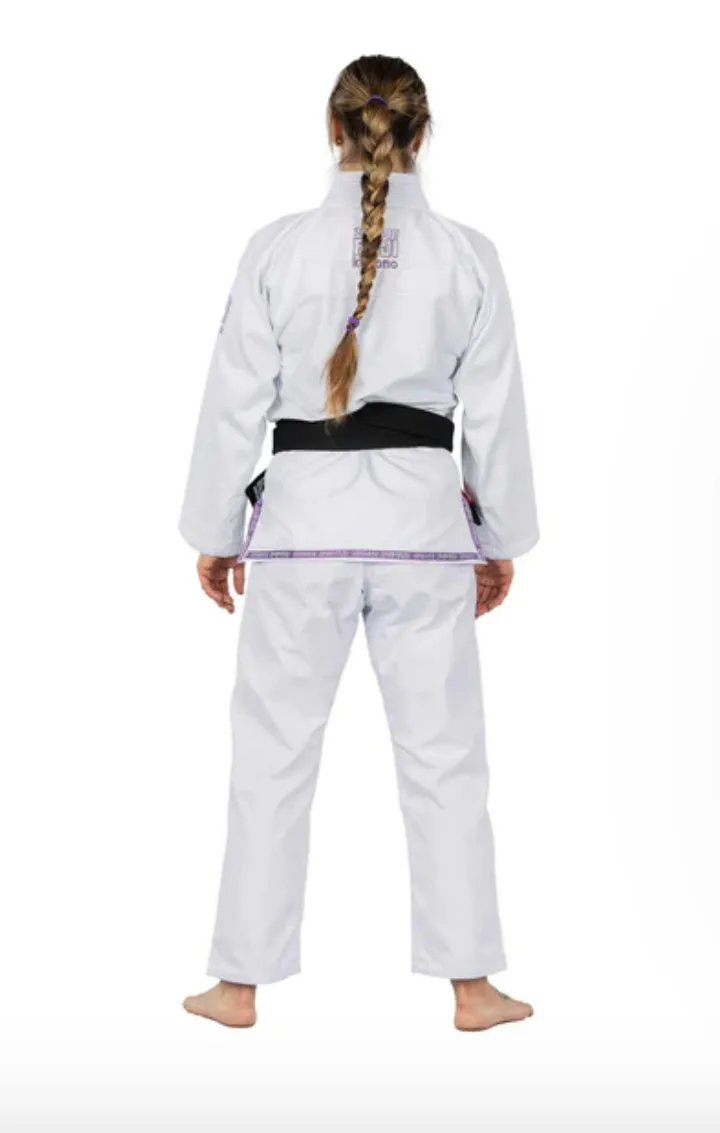 FUJI Suparaito Pearl Weave Womens BJJ Gi - White/Purple