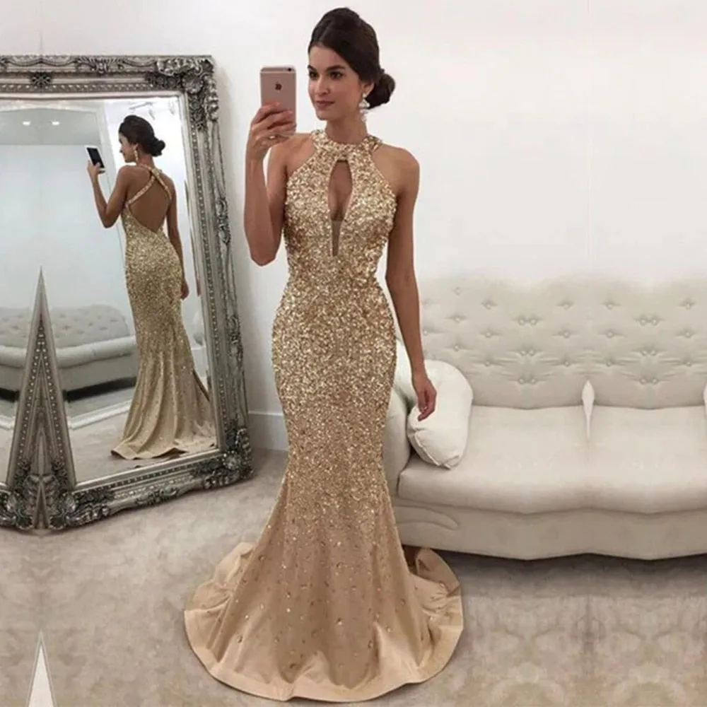 Funki Buys | Dresses | Women's Sequin Mermaid Evening Gown