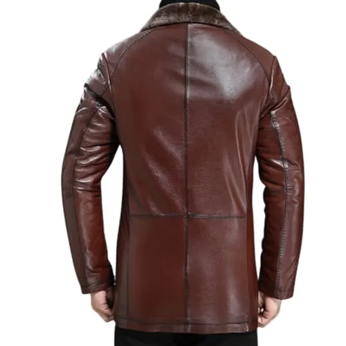 Genuine Leather Jacket Men Lambskin Coat for Men Jacket Winter Shear-ling Fur Coat