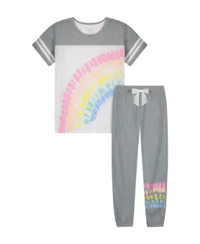 Girls Tie-Dye Rainbow 2-Piece Pajama Pants Sleep Set