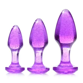 Glitter Gem Anal Plug Set - Purple