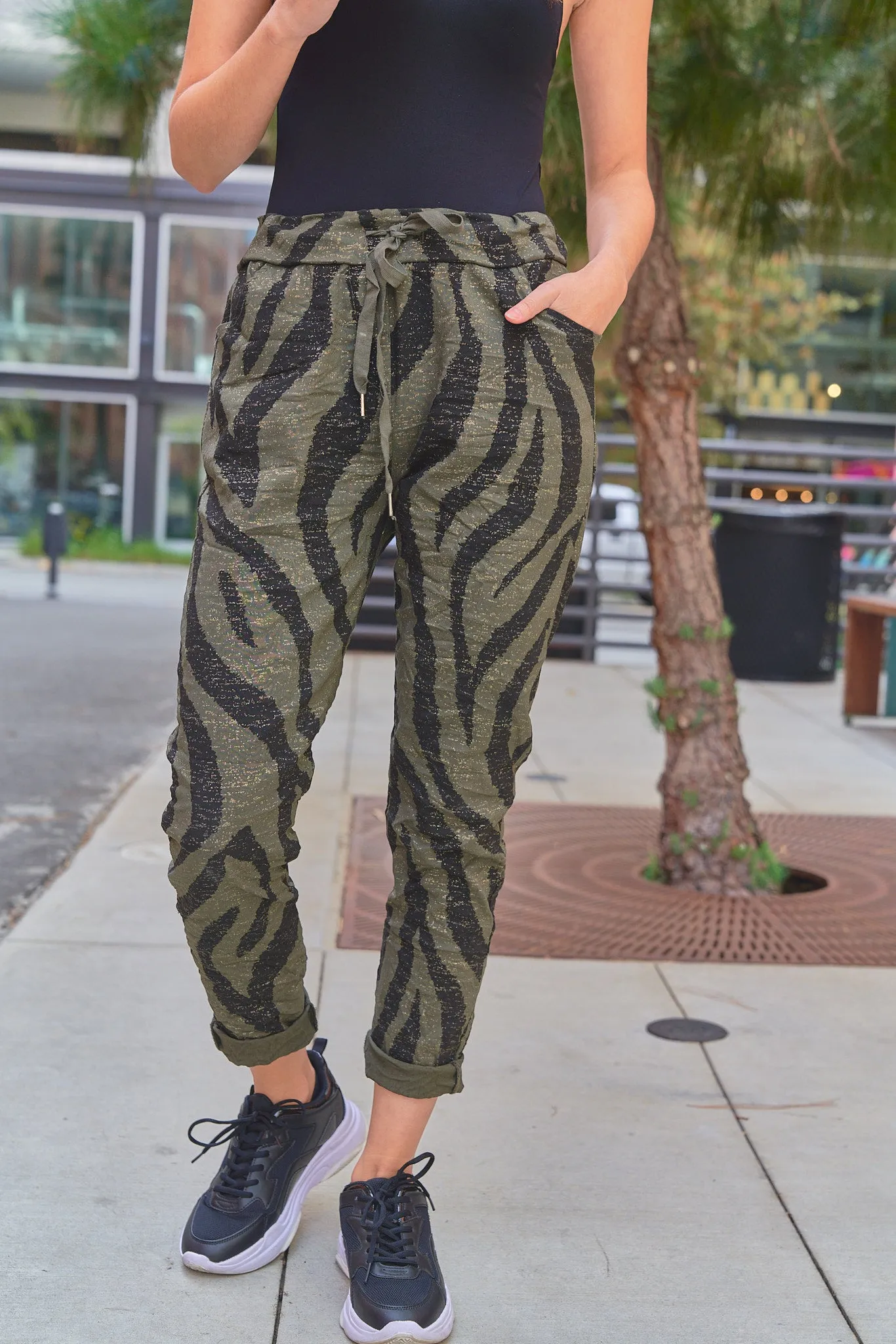 Glittery Animal Print Jogger