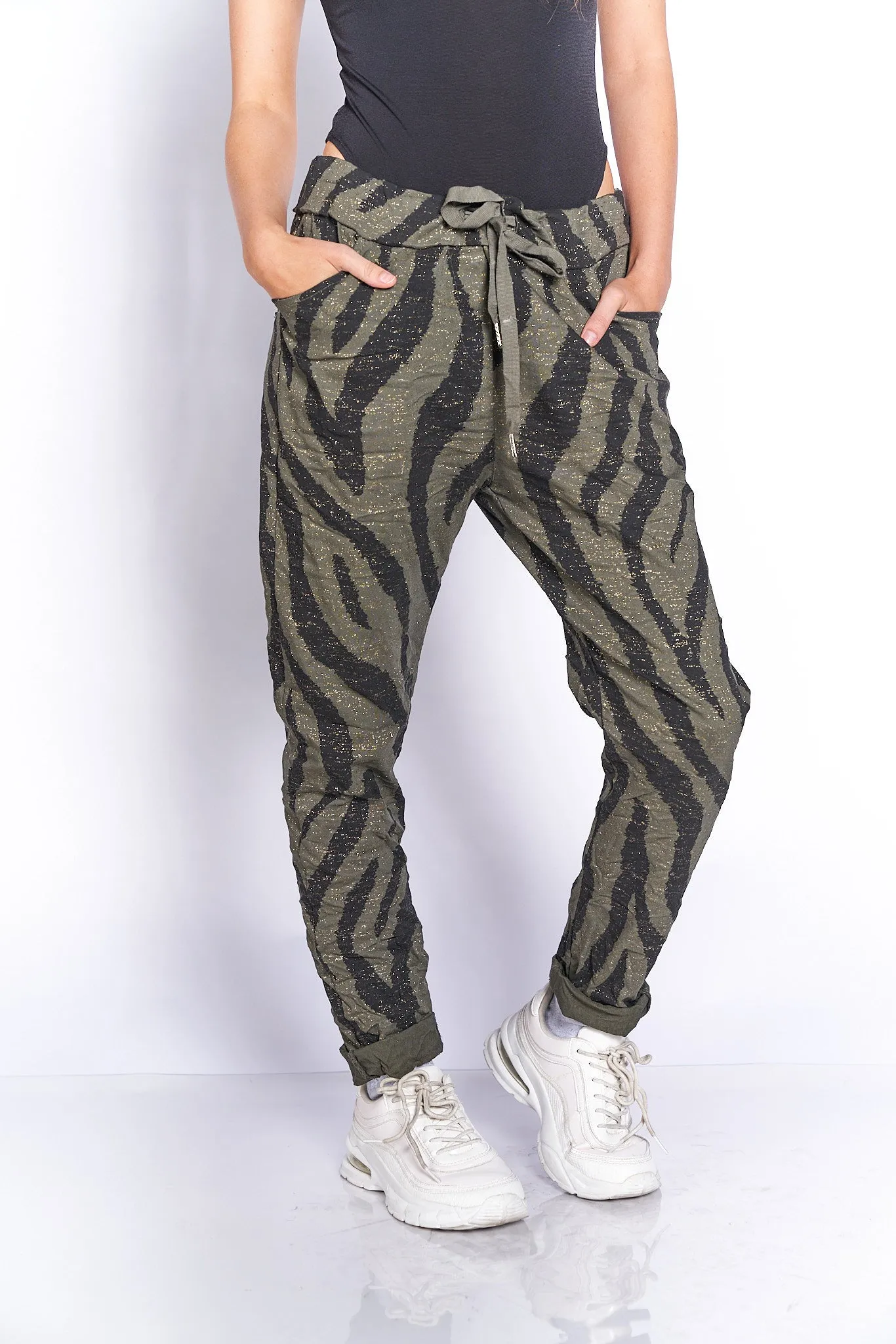 Glittery Animal Print Jogger