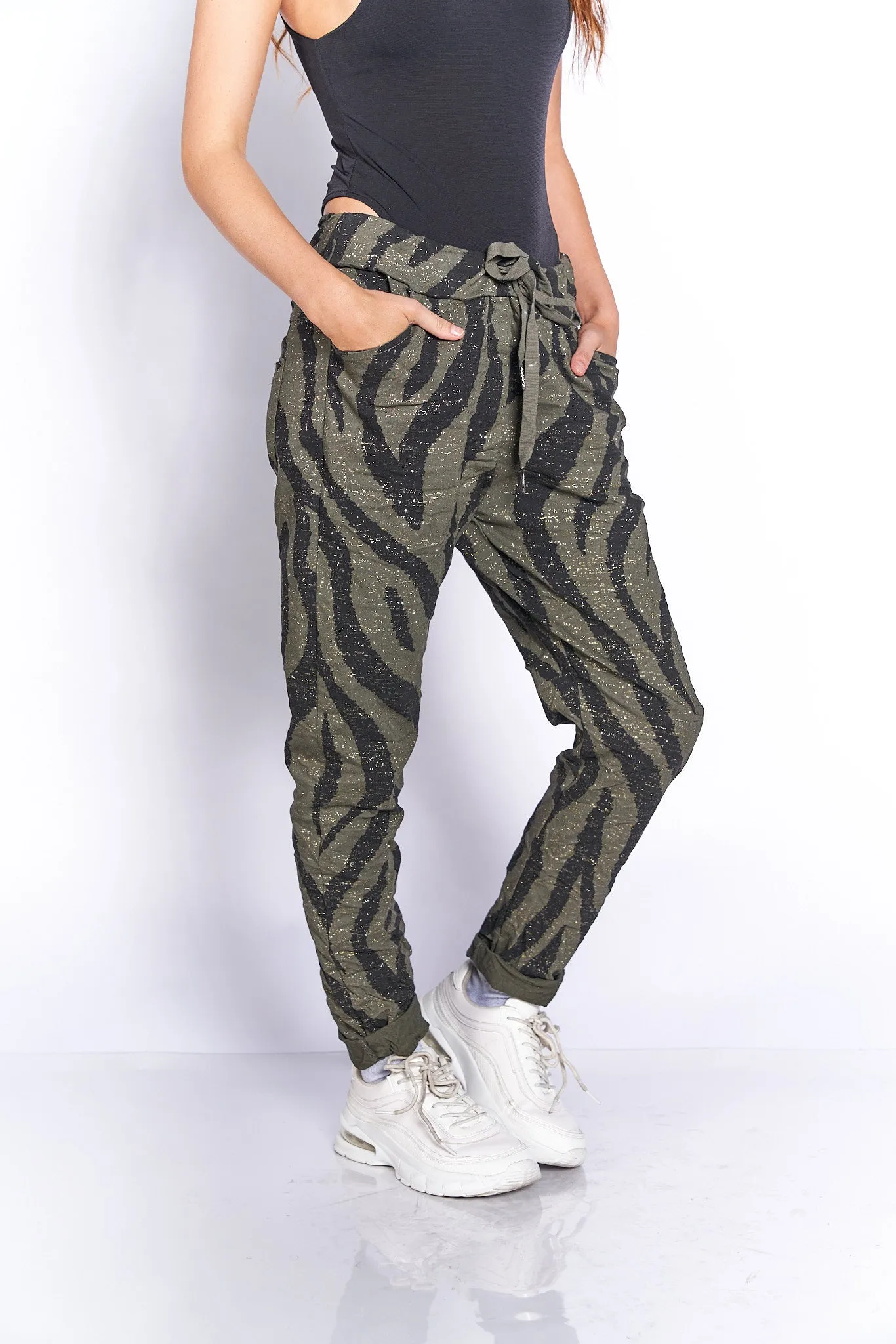 Glittery Animal Print Jogger