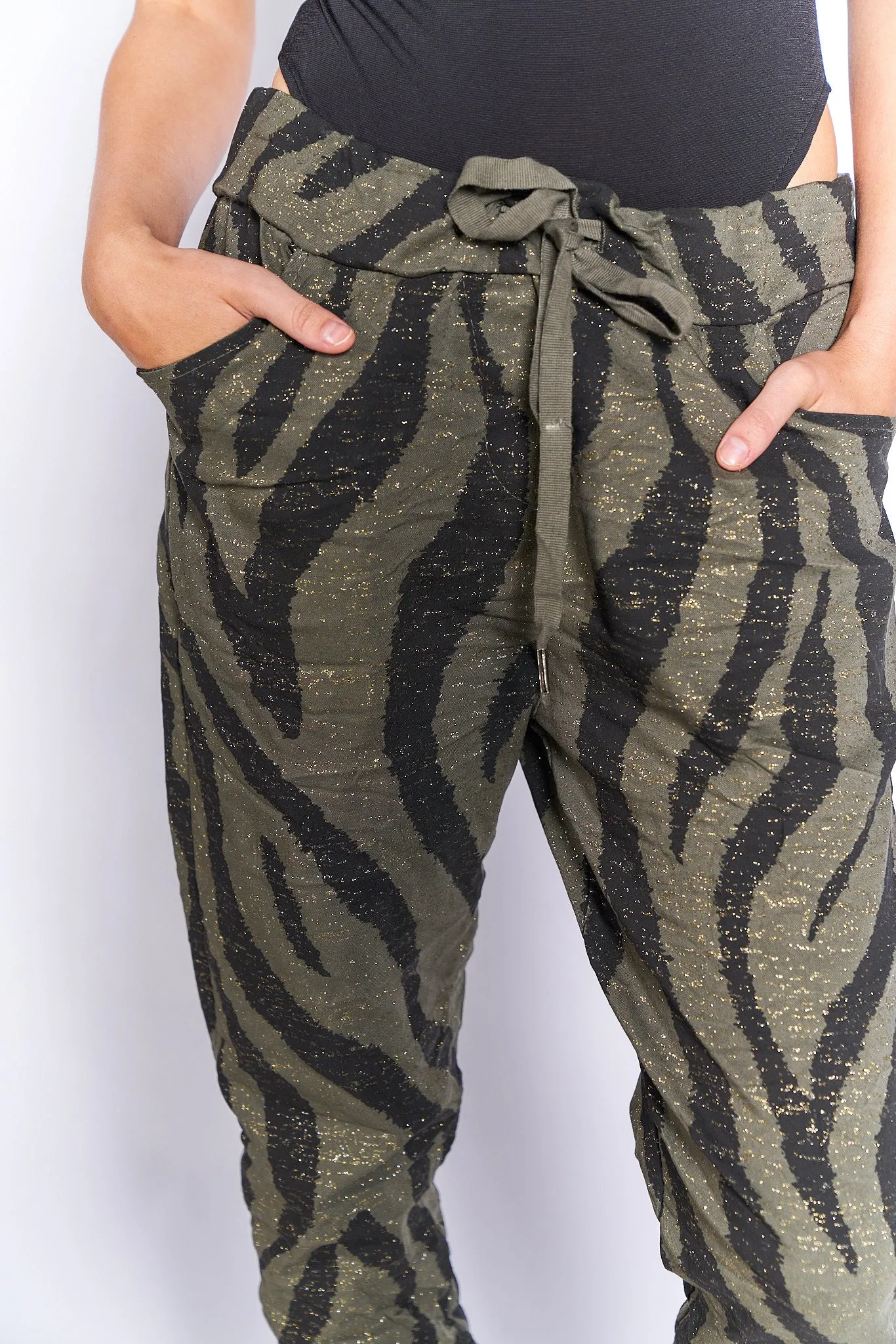 Glittery Animal Print Jogger