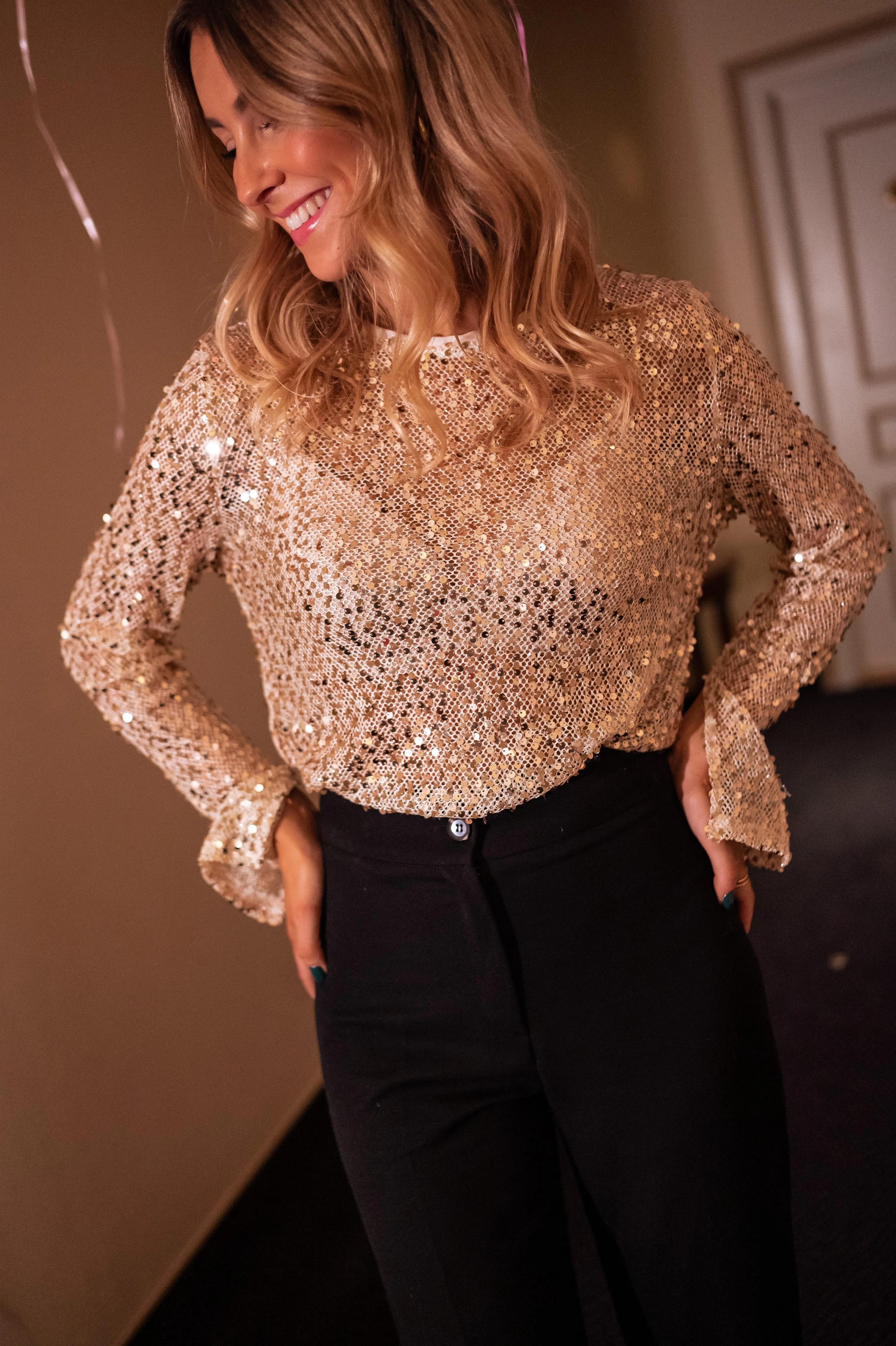 Golden Glittery Armella Blouse