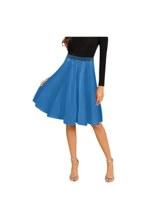 Greek Key Melete Pleated Midi Skirt