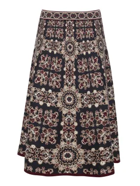 Grey maroon rita tile Tiffany skirt