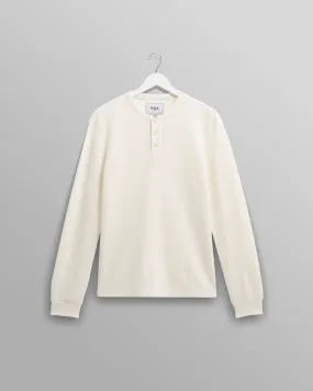 Halton - Ecru Waffle Long-Sleeve Henley T-Shirt