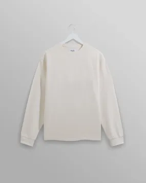 Hayden - Ecru Textured Organic Cotton Long Sleeve T-Shirt