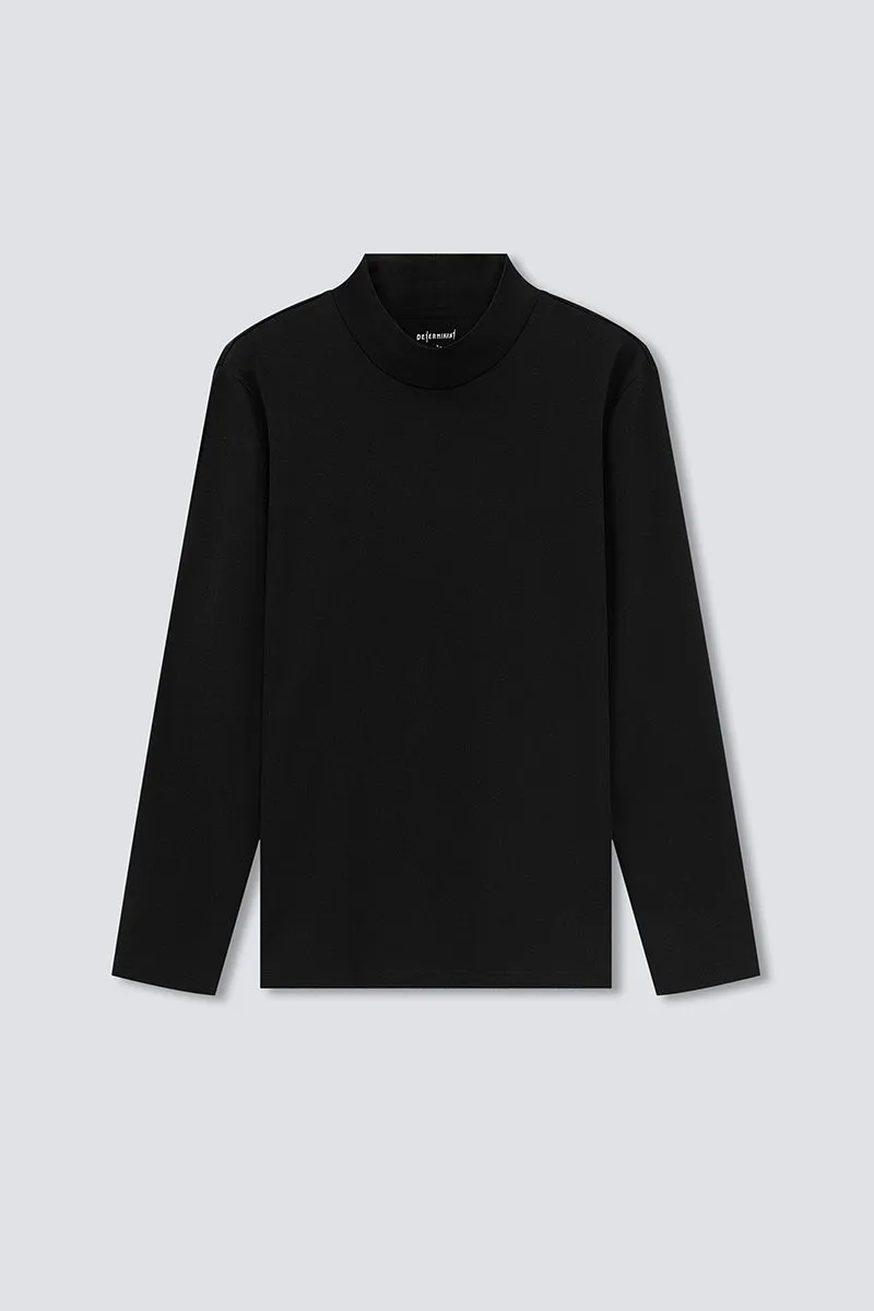 HeatGuard Mock Neck Long Sleeve T-Shirt | Black BKFD01