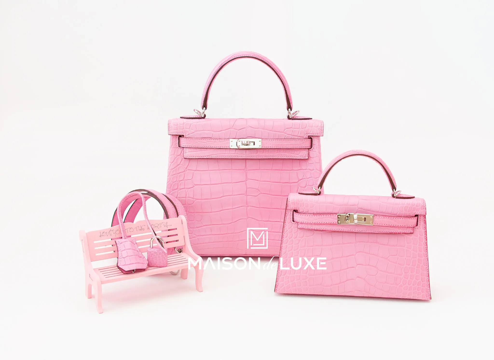 Hermes 5P Bubblegum Pink Crocodile Kelly 25 Handbag