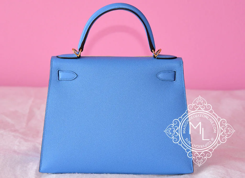 Hermes Baby Blue Paradise GHW Epsom Sellier Kelly 28 Handbag