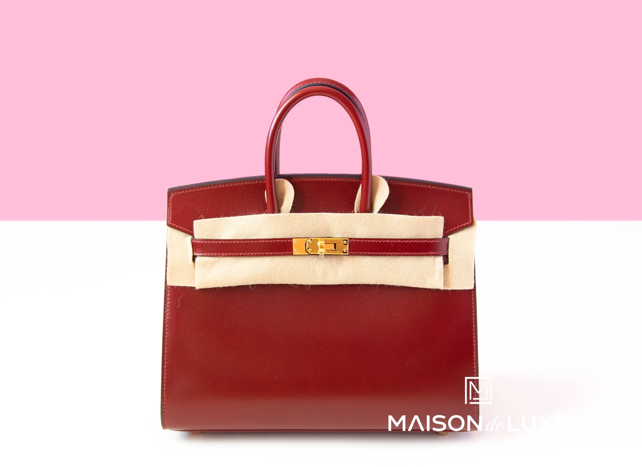 Hermes Birkin Sellier 25 Rouge H Box Calf