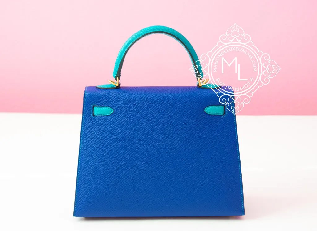 Hermes Blue Electrique   Blue Paon HSS Sellier Epsom Kelly 25 Handbag