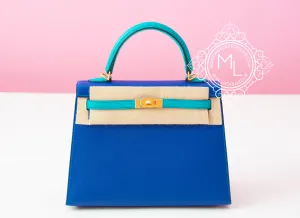 Hermes Blue Electrique   Blue Paon HSS Sellier Epsom Kelly 25 Handbag