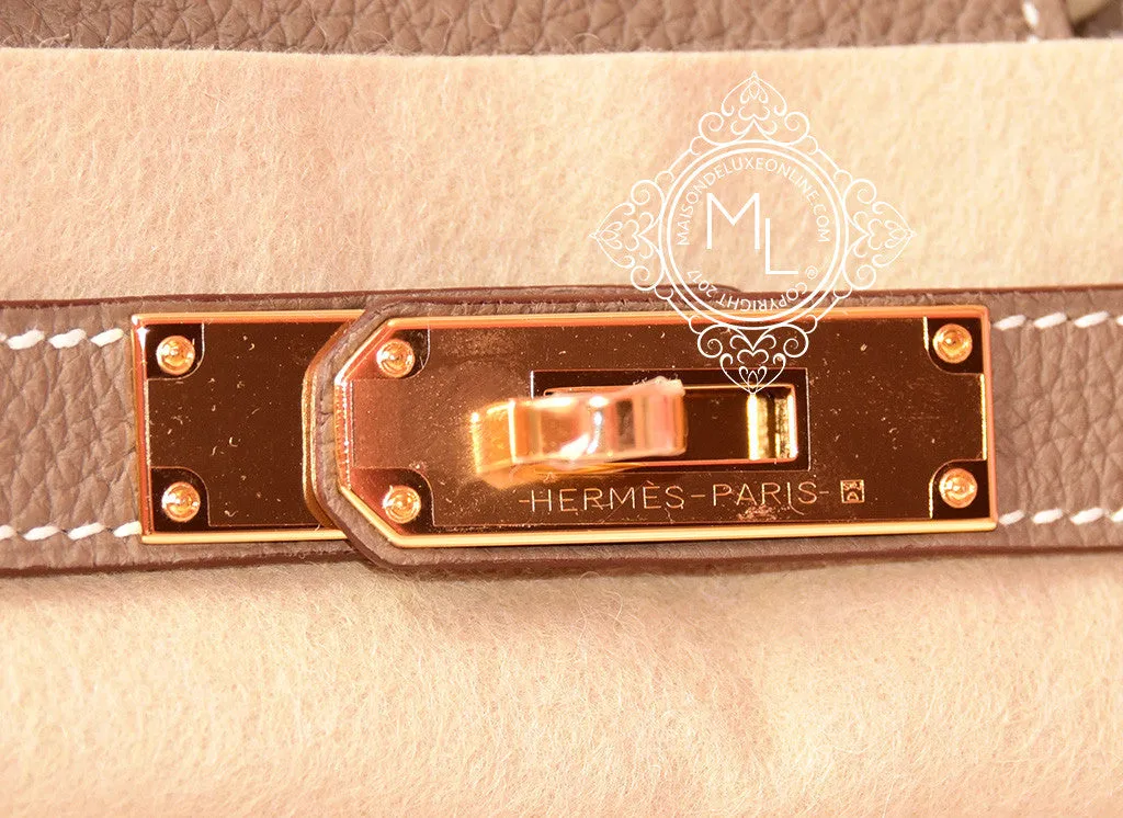 Hermes Etoupe Togo GHW Birkin 30 Handbag