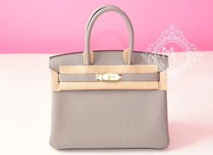 Hermes Gris Mouette Togo GHW Birkin 30 Handbag