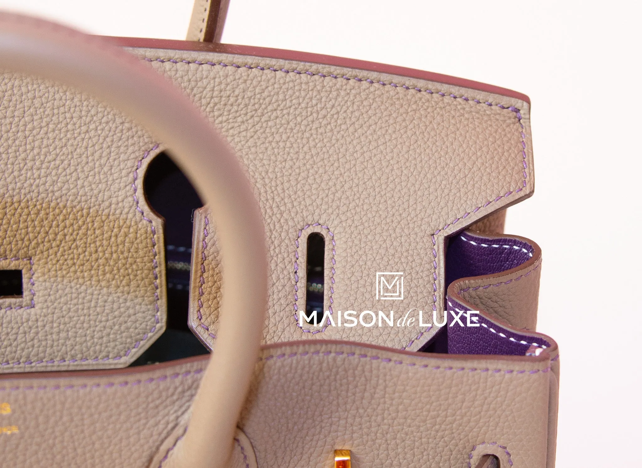 Hermes HSS Etoupe   Purple Togo GHW Birkin 30 Handbag