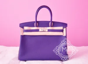 Hermes Iris Purple   Gris Gray Bicolor Togo Birkin 35 cm