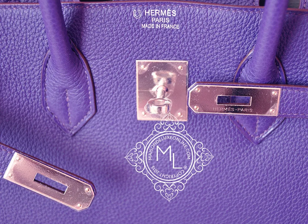 Hermes Iris Purple   Gris Gray Bicolor Togo Birkin 35 cm