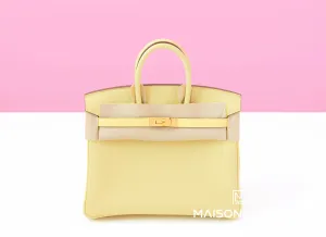 Hermes Jaune Poussin Togo Birkin 25 Handbag