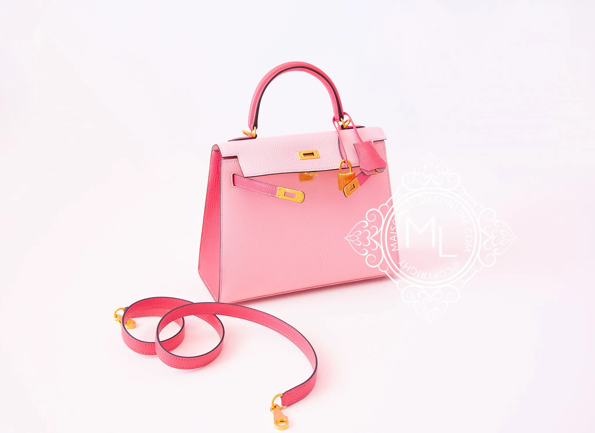 Hermes Pink Rose Sakura   Rose Lipstick HSS Sellier Kelly 25 Handbag