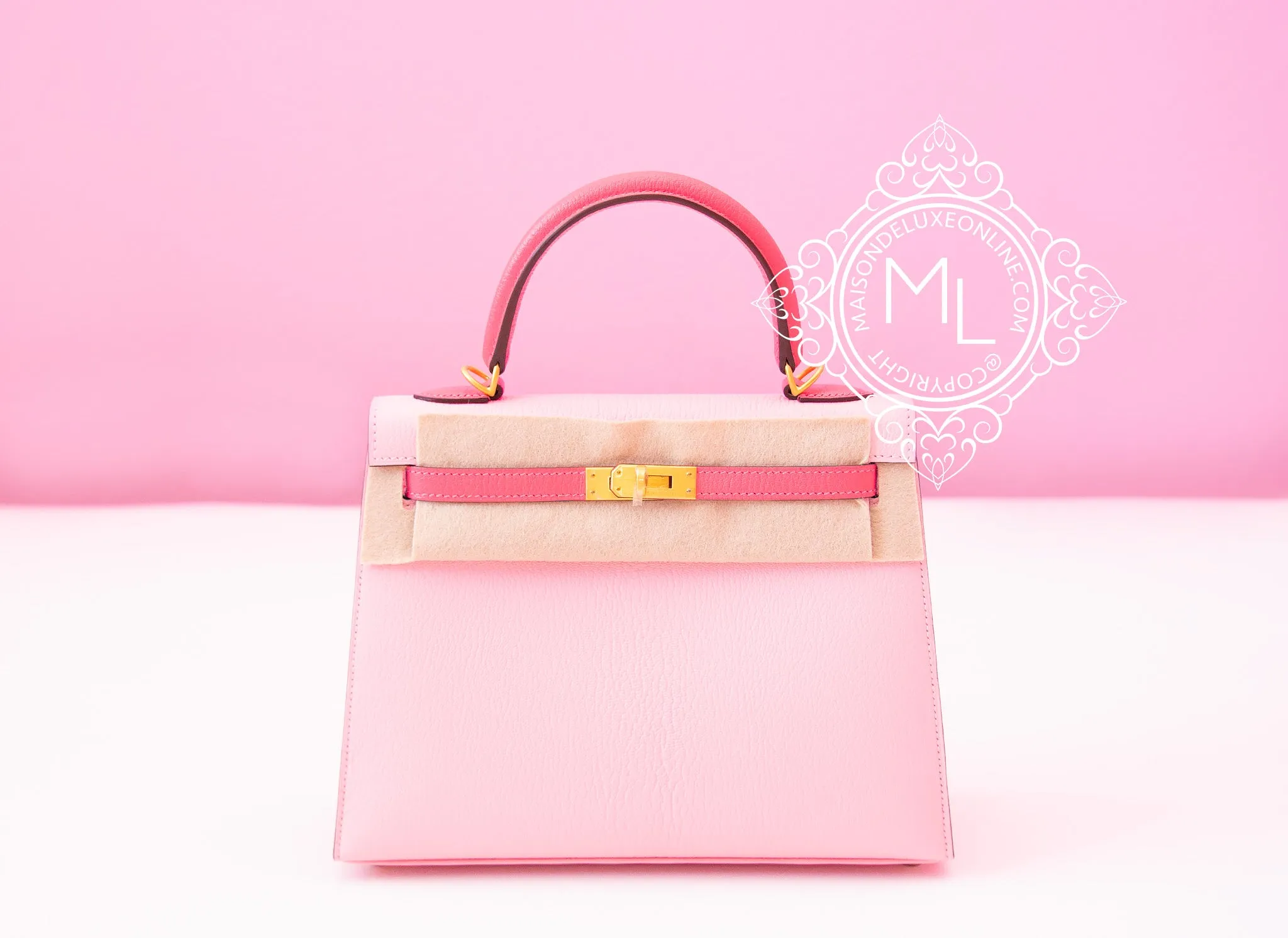 Hermes Pink Rose Sakura   Rose Lipstick HSS Sellier Kelly 25 Handbag