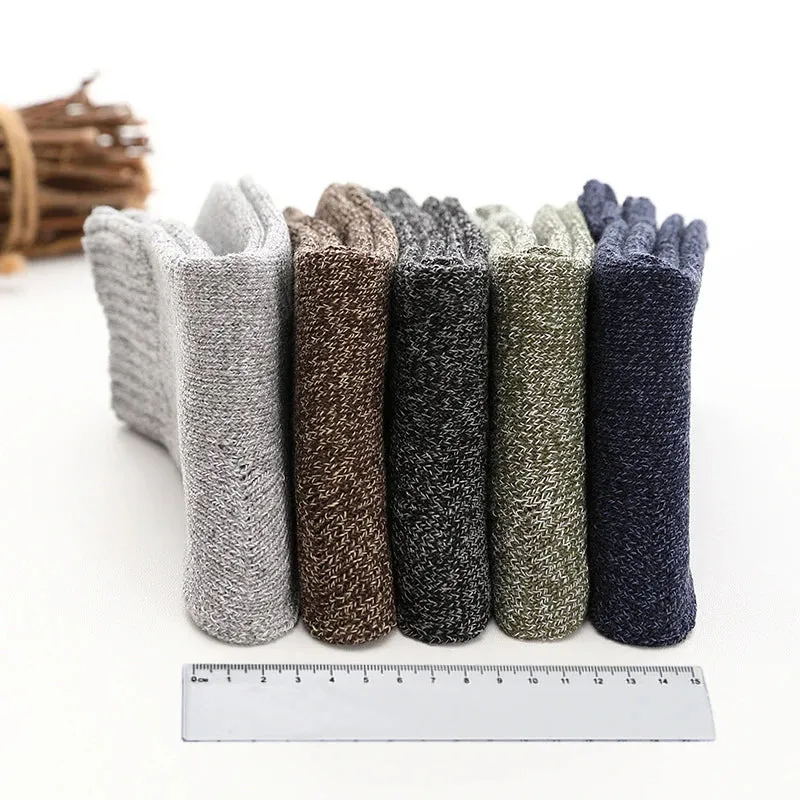 High Quality 5 Pairs Thick Wool Thermal Warm Socks for Men