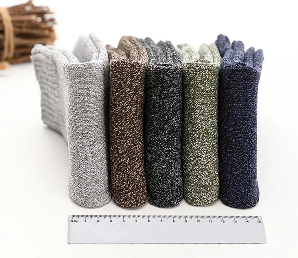 High Quality 5 Pairs Thick Wool Thermal Warm Socks for Men