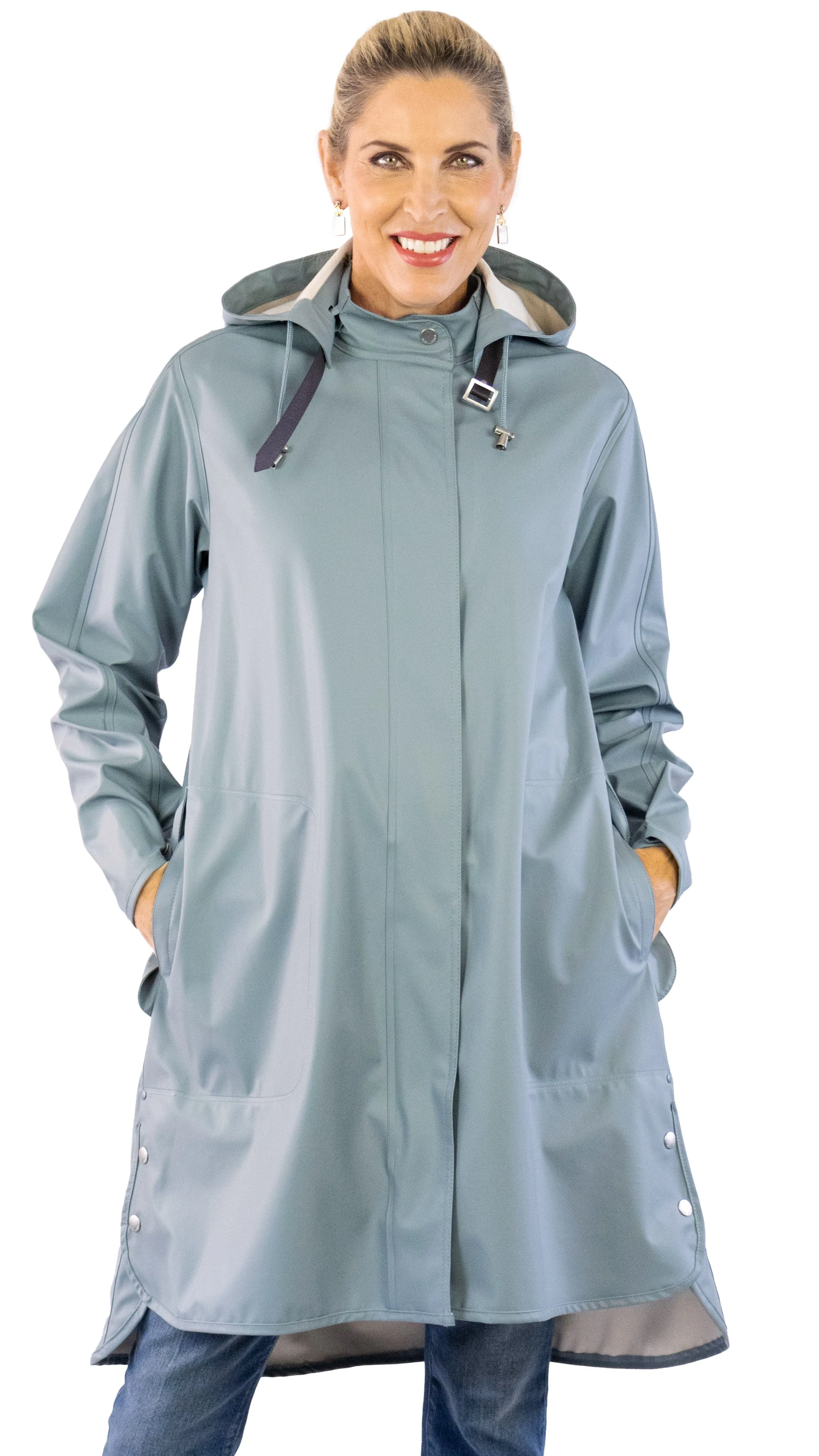 Hooded Raincoat - Blue Cloud