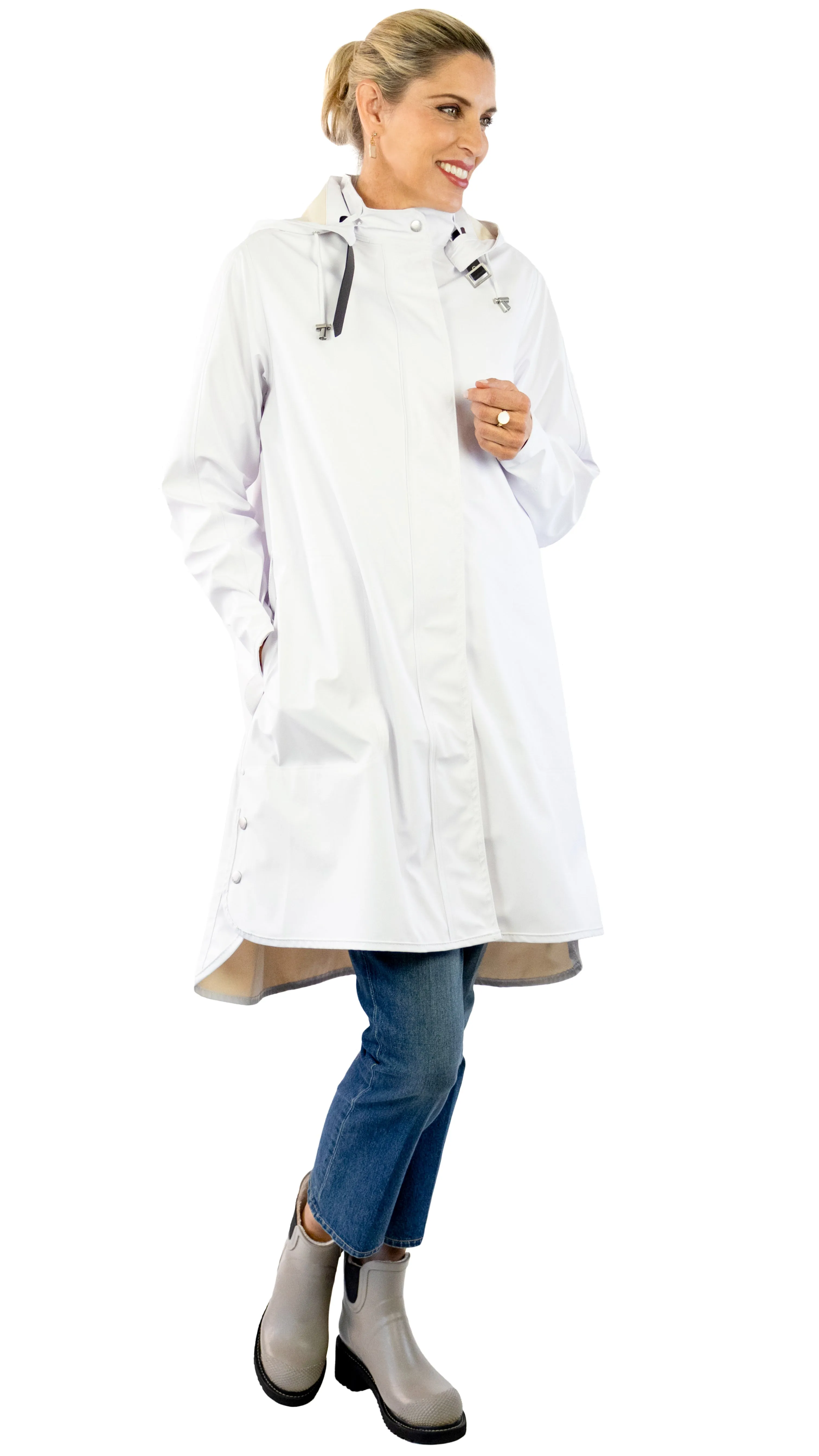 Hooded Raincoat - White