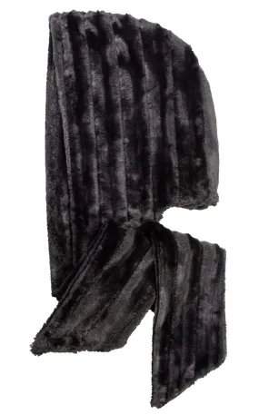 Hoody Scarf - Minky Faux Fur in Black  - Sold Out!